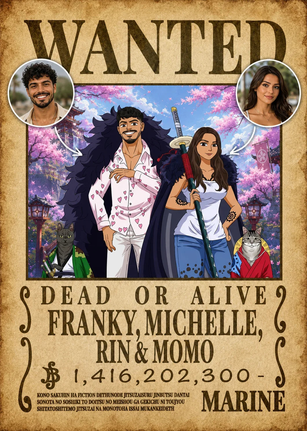 Custom 'One piece' Wanted Poster