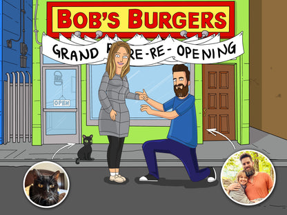 Bob's Burgers style cartoon portrait – custom artwork