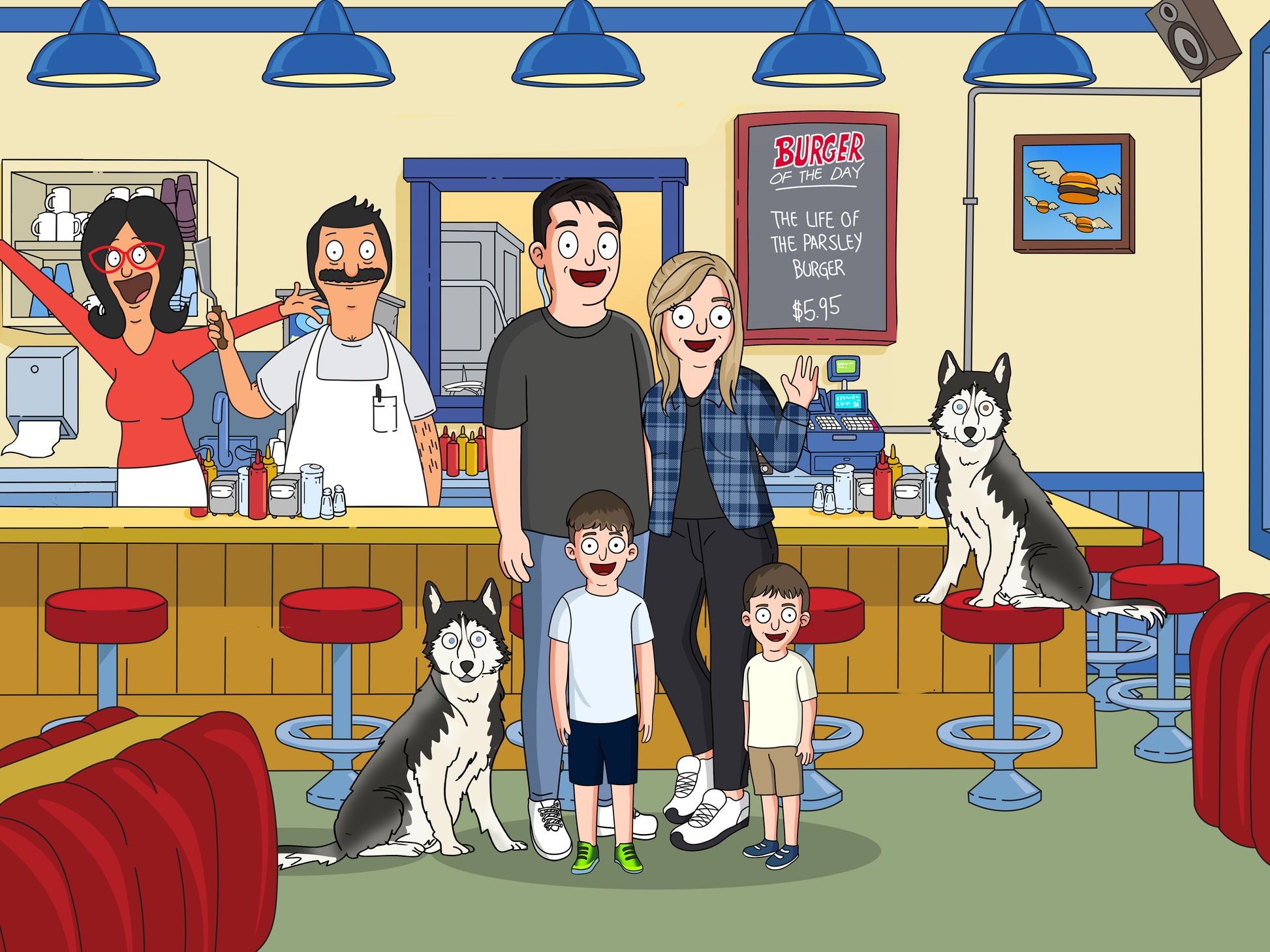 Bob's Burgers style cartoon portrait – custom artwork