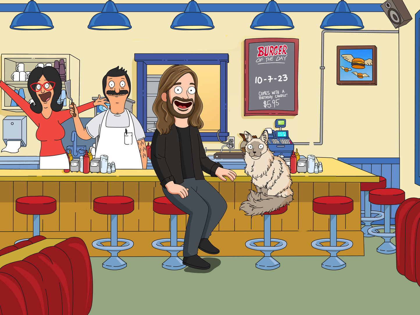 Bob's Burgers style cartoon portrait – custom artwork