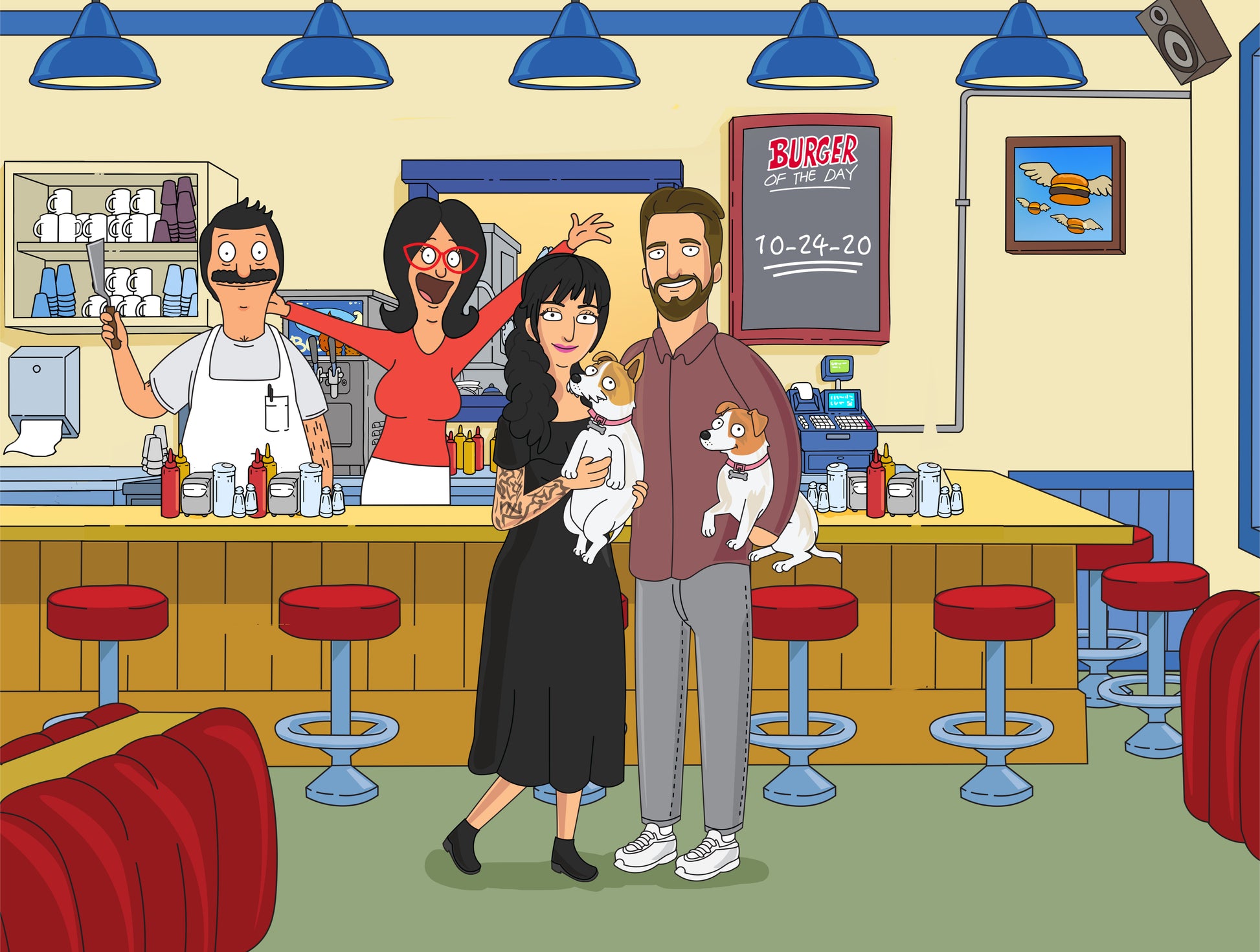 Bob's Burgers style cartoon portrait – custom artwork