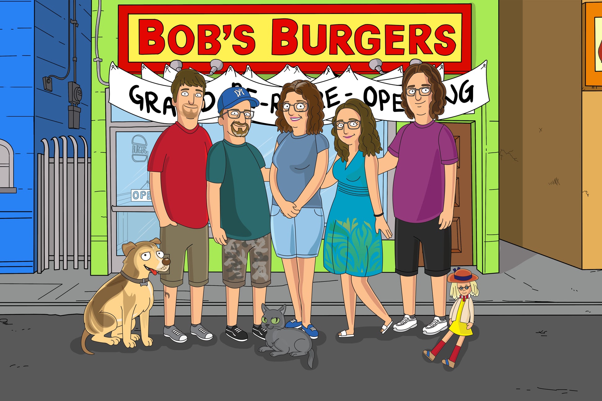 Bob's Burgers style cartoon portrait – custom artwork