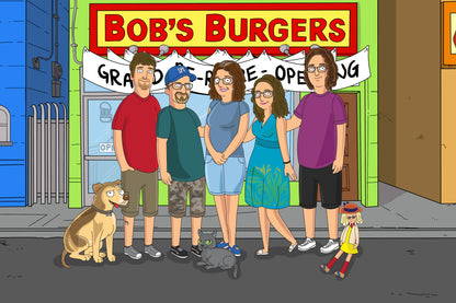 Bob's Burgers style cartoon portrait – custom artwork