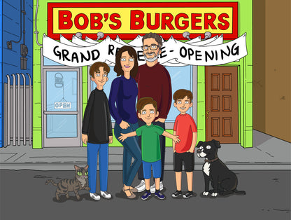 Bob's Burgers style cartoon portrait – custom artwork