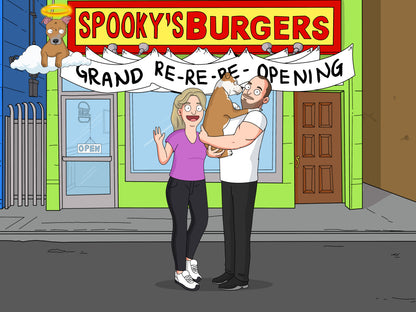 Bob's Burgers style cartoon portrait – custom artwork