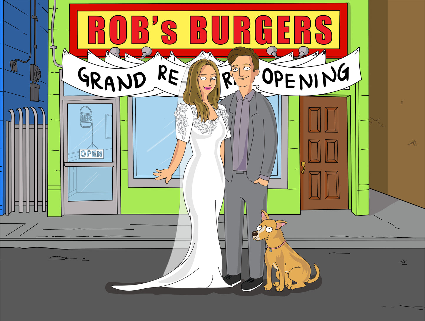 Bob's Burgers style cartoon portrait – custom artwork