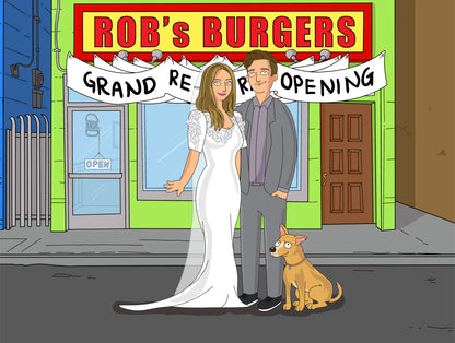 Bob's Burgers style cartoon portrait – custom artwork