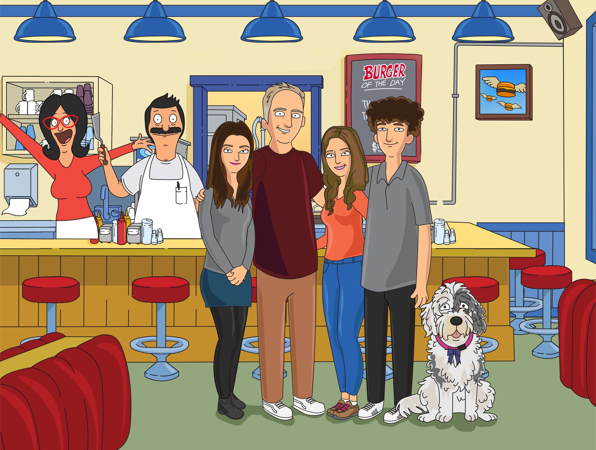 Bob's Burgers style cartoon portrait – custom artwork