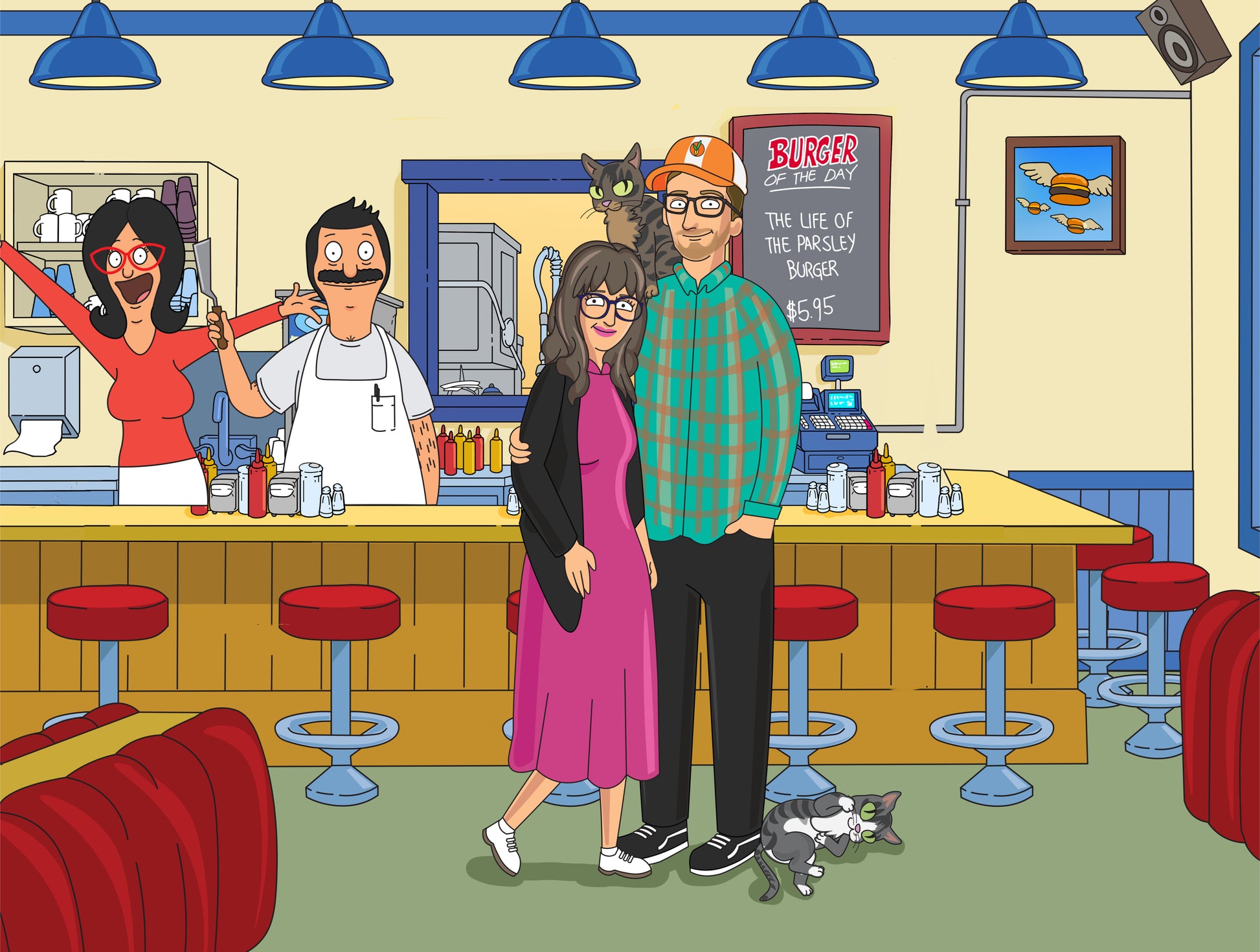 Bob's Burgers style cartoon portrait – custom artwork