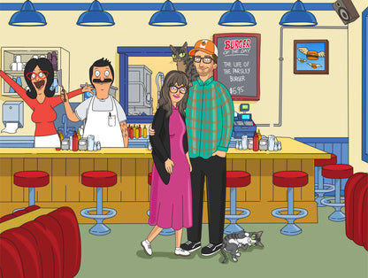 Bob's Burgers style cartoon portrait – custom artwork