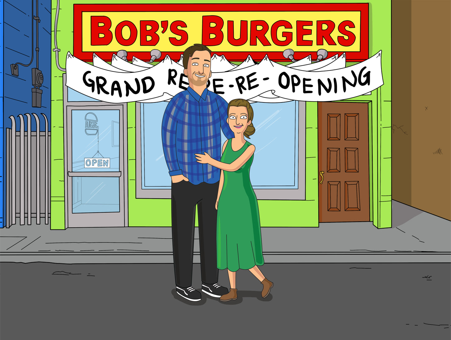 Bob's Burgers style cartoon portrait – custom artwork