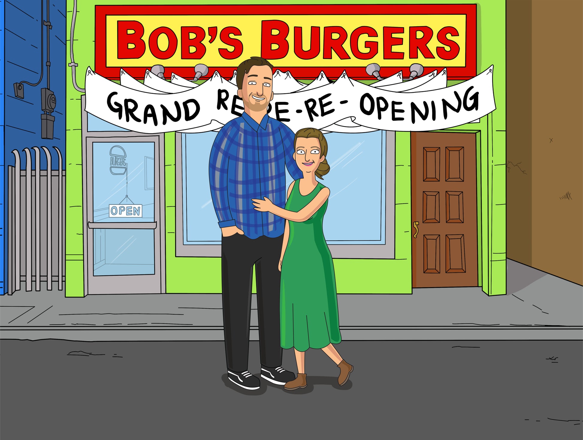 Bob's Burgers style cartoon portrait – custom artwork