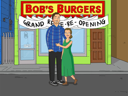 Bob's Burgers style cartoon portrait – custom artwork