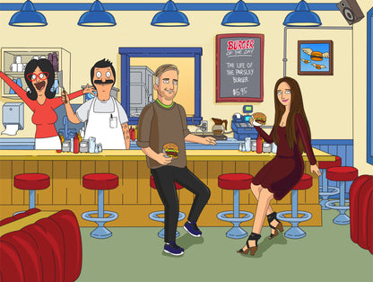 Bob's Burgers style cartoon portrait – custom artwork
