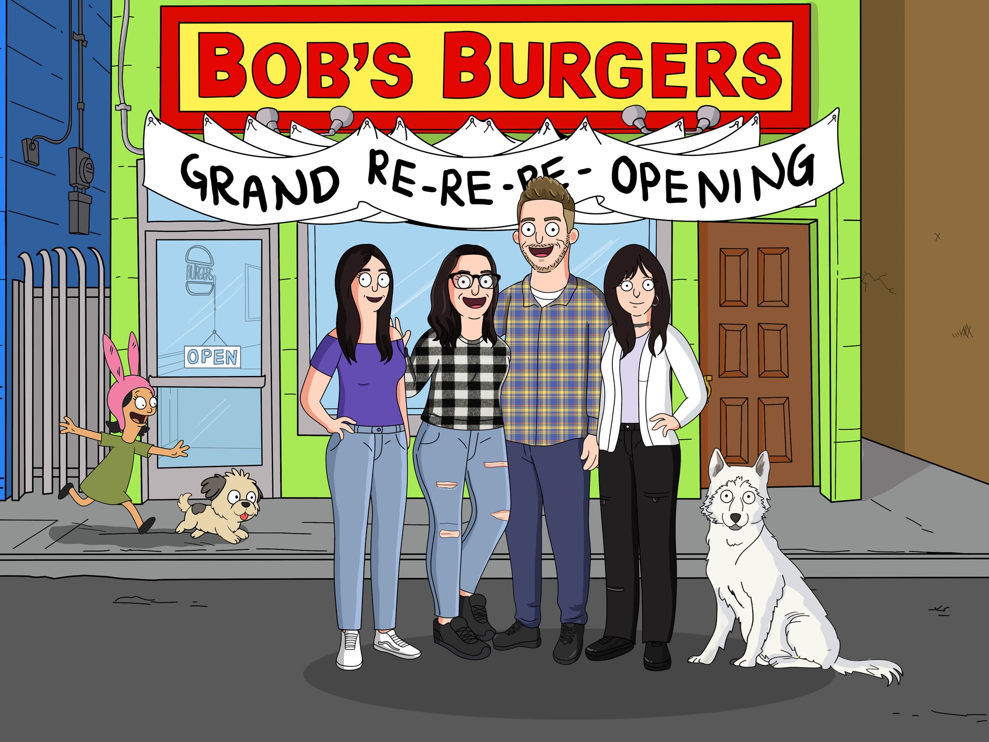 Bob's Burgers style cartoon portrait – custom artwork