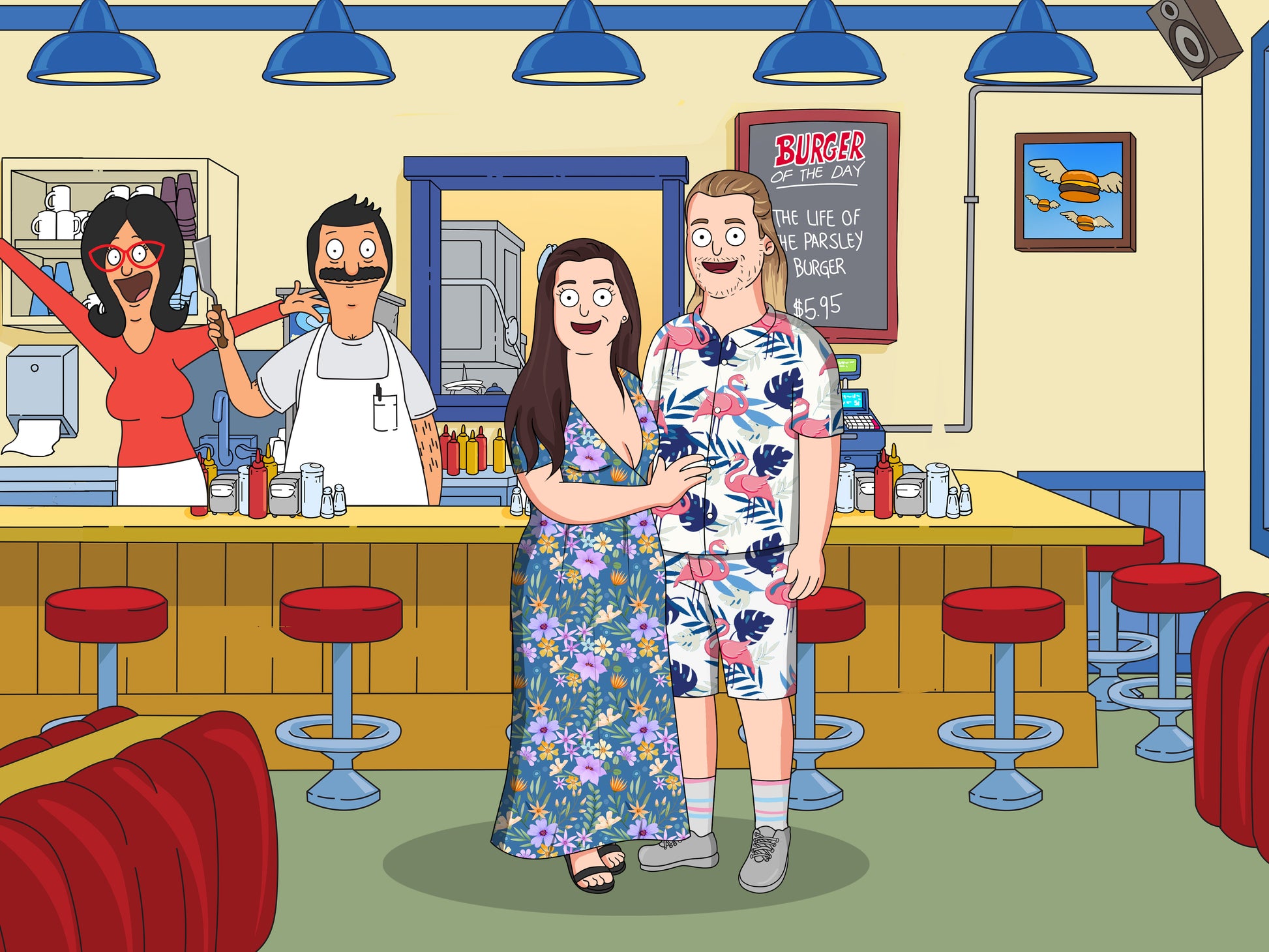 Bob's Burgers style cartoon portrait – custom artwork