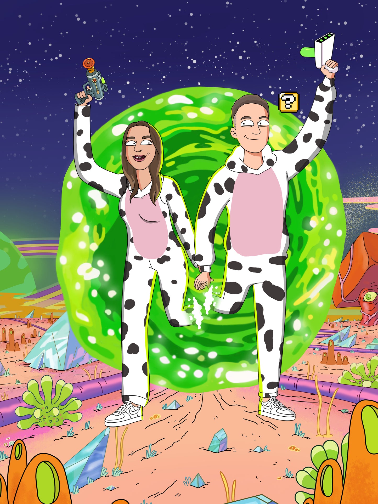 Custom Rick and Morty portrait – personalised cartoon drawing from your photo