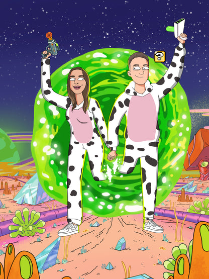 Custom Rick and Morty portrait – personalised cartoon drawing from your photo
