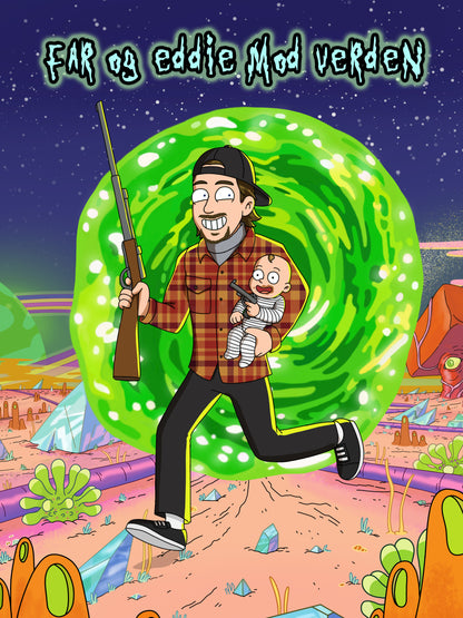 Custom Rick and Morty portrait – personalised cartoon drawing from your photo
