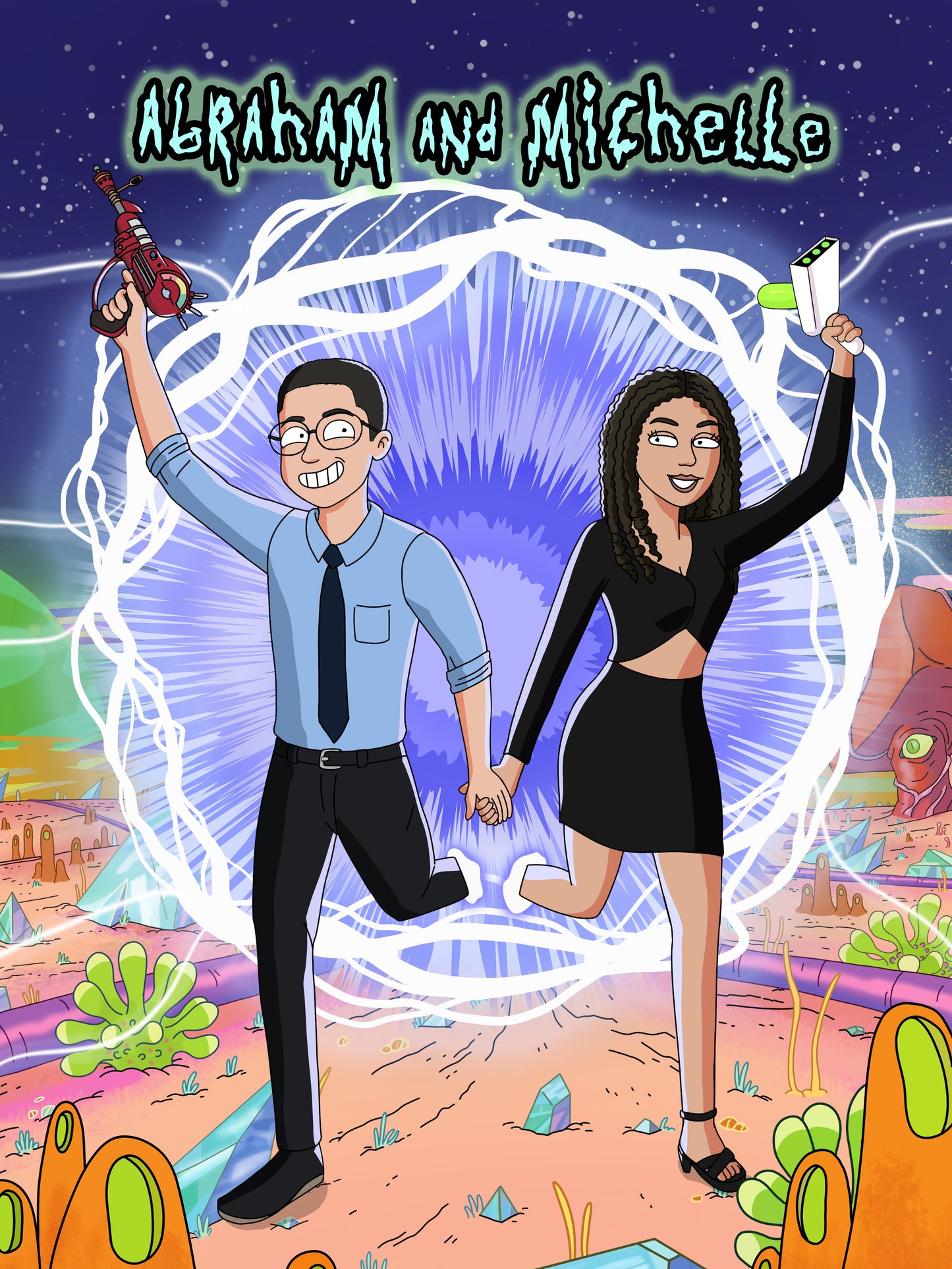 Custom Rick and Morty portrait – personalised cartoon drawing from your photo