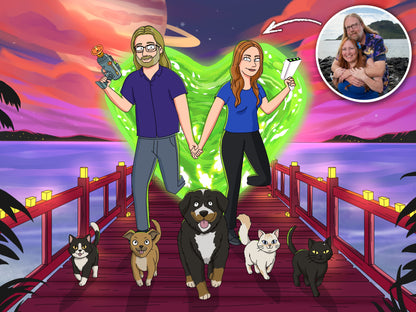 Custom Rick and Morty portrait – personalised cartoon drawing from your photo