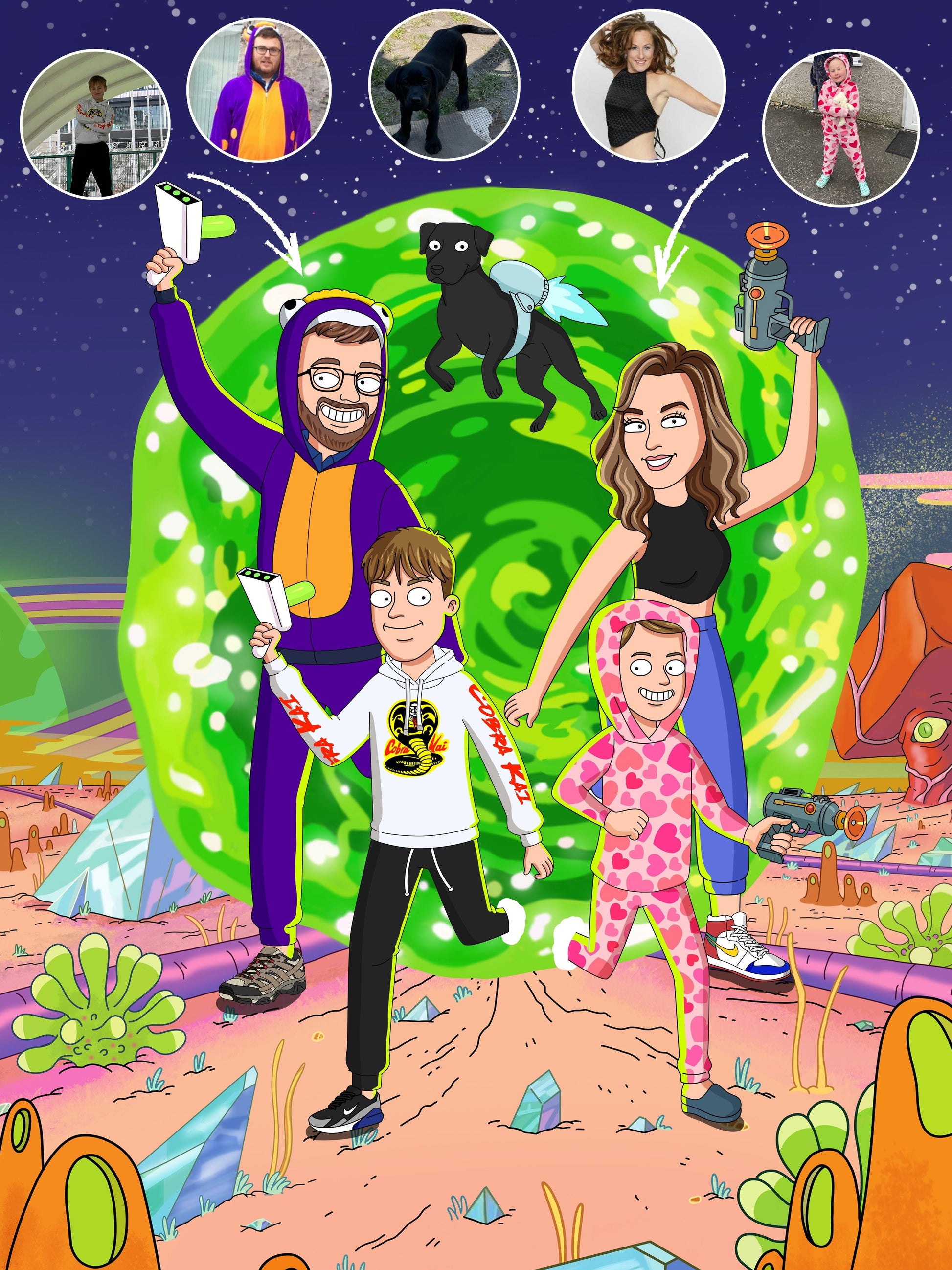 Custom Rick and Morty portrait – personalised cartoon drawing from your photo