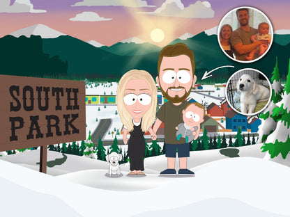 South Park style cartoon portrait – custom artwork