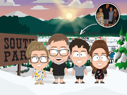South Park style cartoon portrait – custom artwork