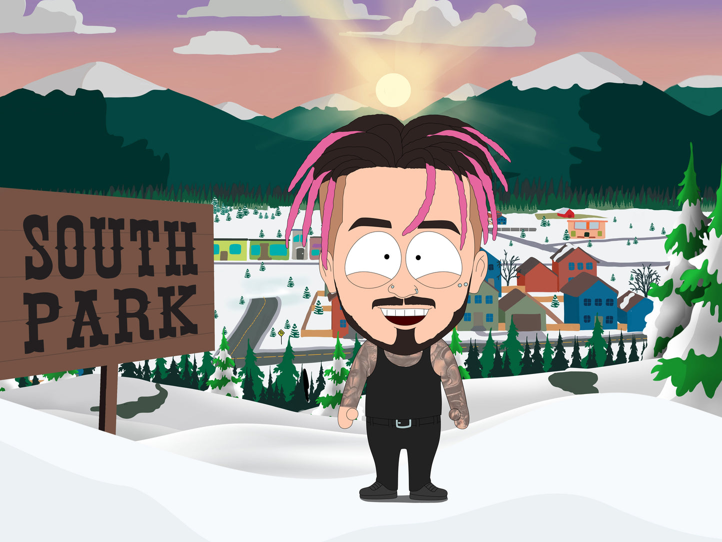 South Park style cartoon portrait – custom artwork