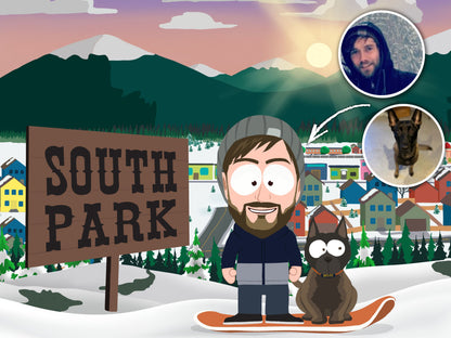 South Park style cartoon portrait – custom artwork