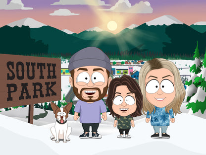 South Park style cartoon portrait – custom artwork