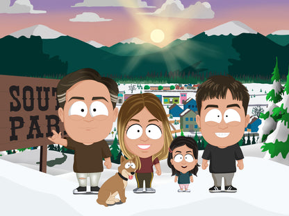South Park style cartoon portrait – custom artwork