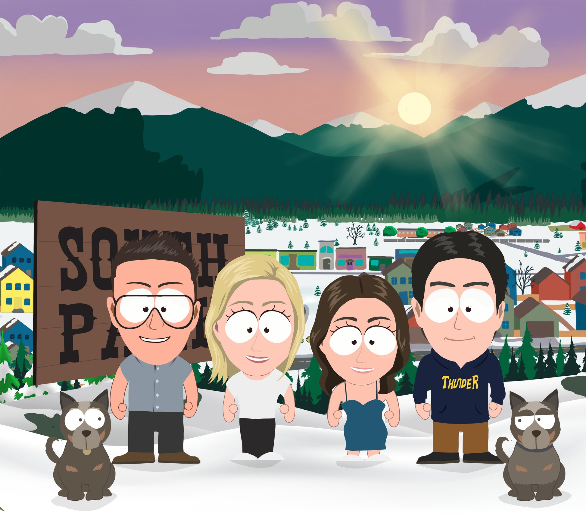 South Park style cartoon portrait – custom artwork