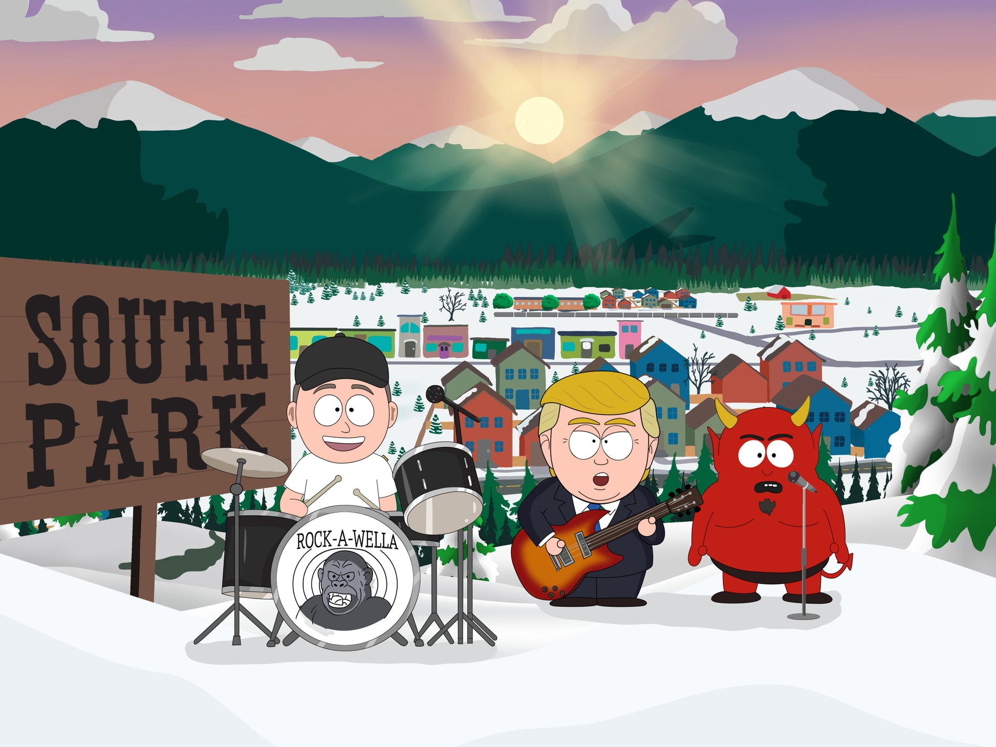 South Park style cartoon portrait – custom artwork