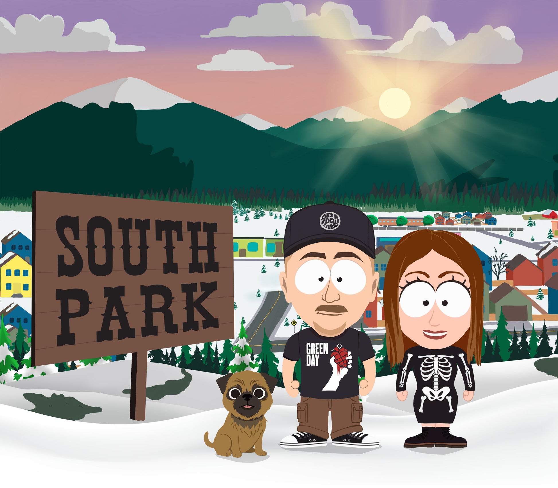 South Park style cartoon portrait – custom artwork