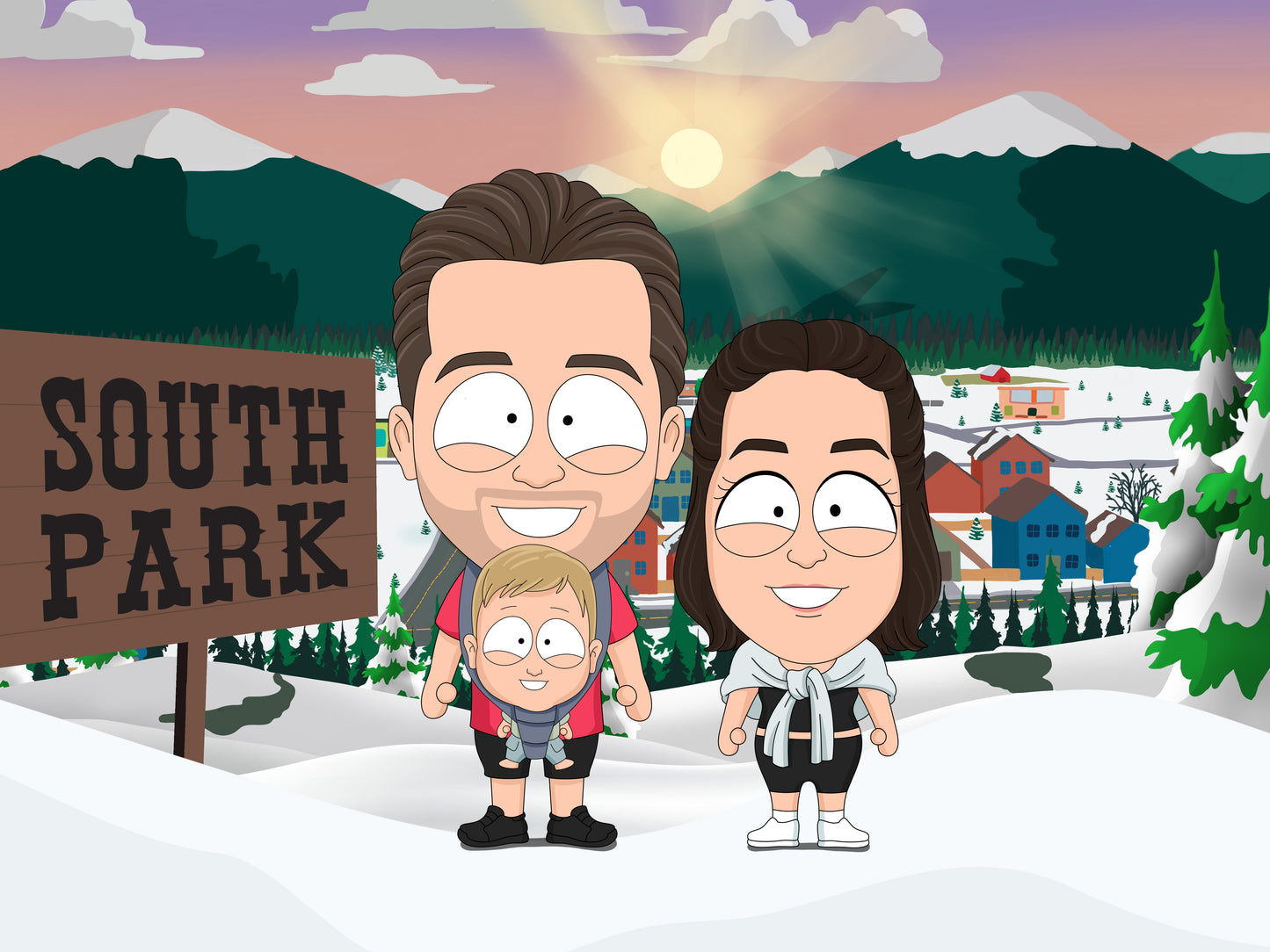 South Park style cartoon portrait – custom artwork