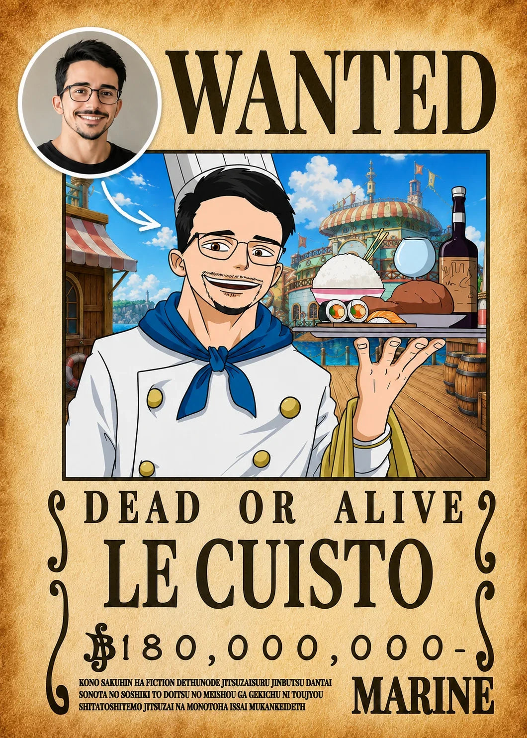 Custom 'One piece' Wanted Poster