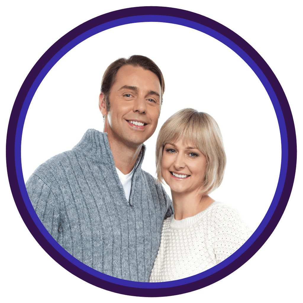 first step - portrait of couple which will be drawn in rick and morty style