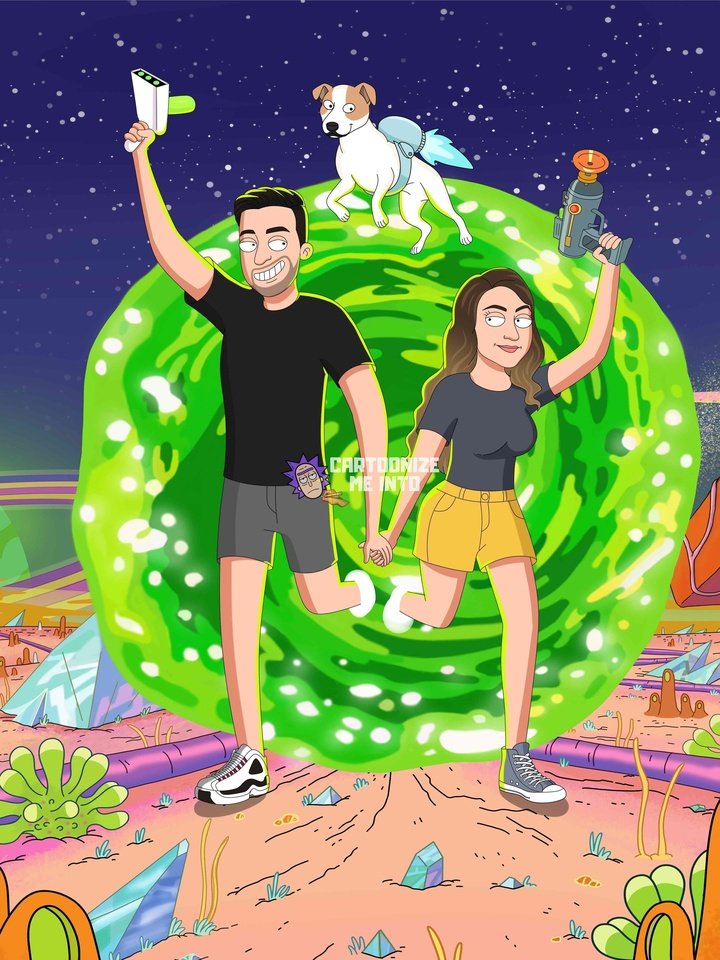 Rick and morty portrait