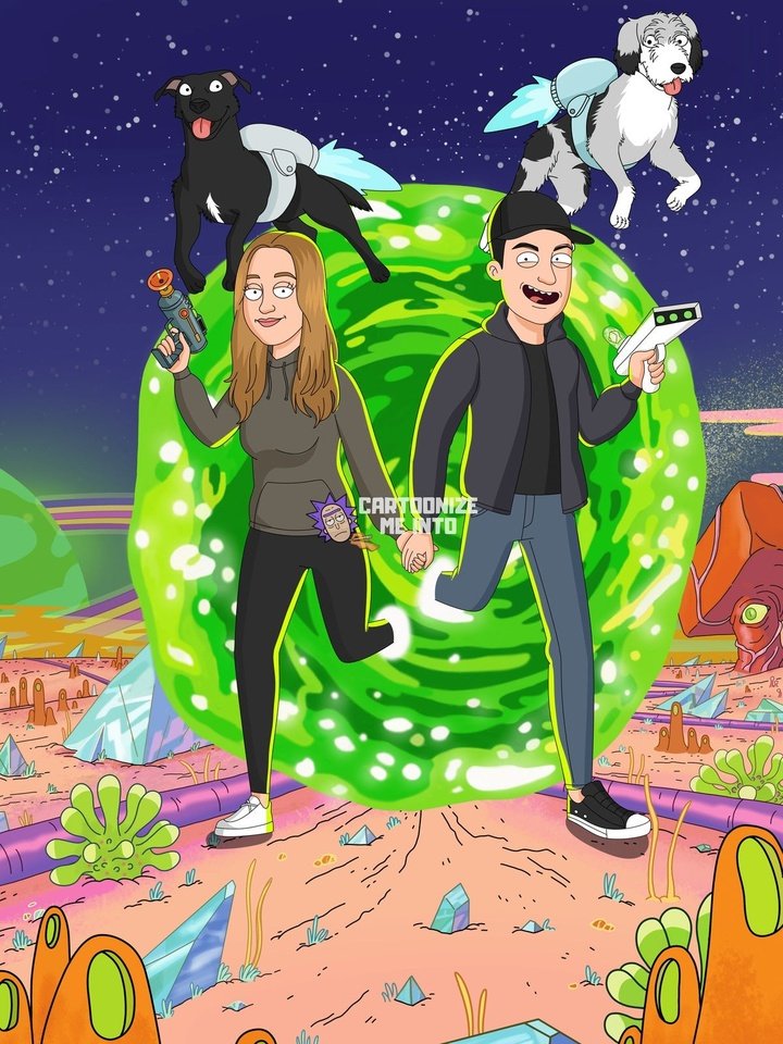 Rick and morty portrait