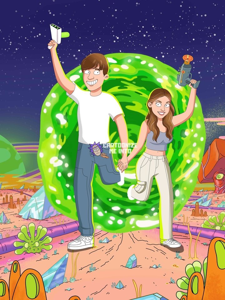 Rick and morty portrait